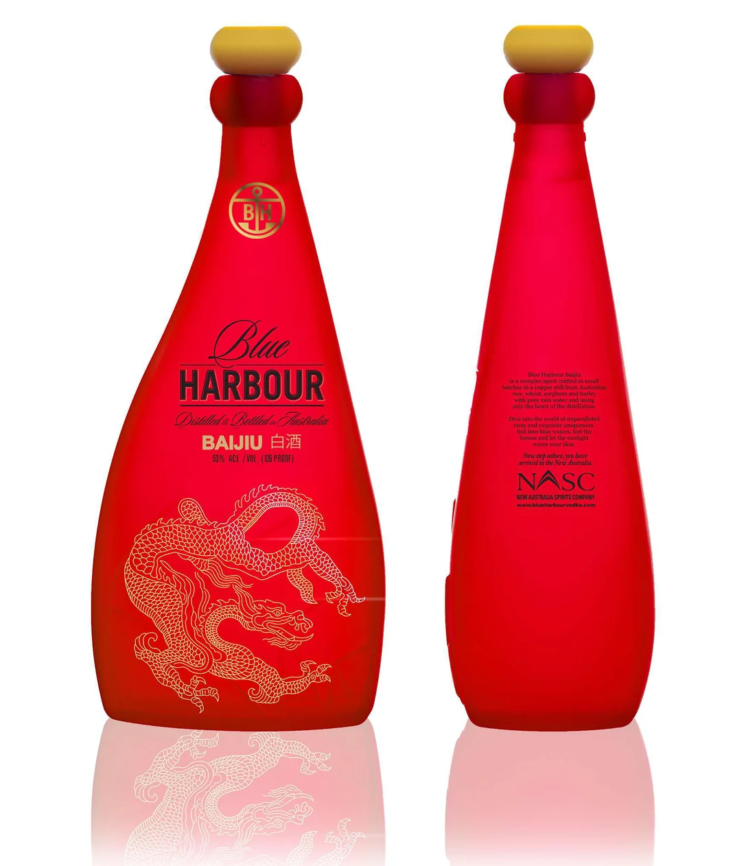 Blue Harbour Red baijiu bottle