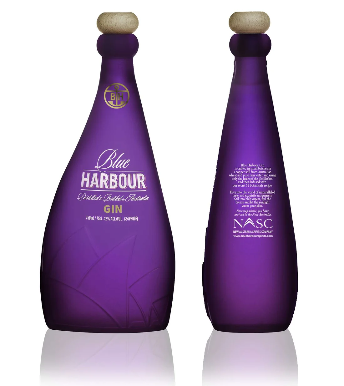 Blue Harbour Purple gin bottle