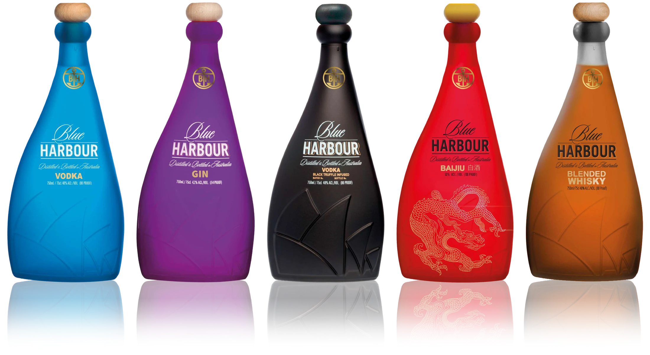 Blue Harbour Vodka, Gin, Black Truffle Vodka, Baijiu and Whisky